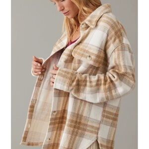 American Eagle Plaid Fleece Shacket